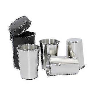 4pcs Stainless Steel Wine Glasses 150ml Stackable for Camping