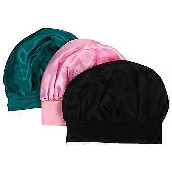 Satin Hair Bonnet for Sleeping Comfortable Sleep Cap for Women 3Pcs