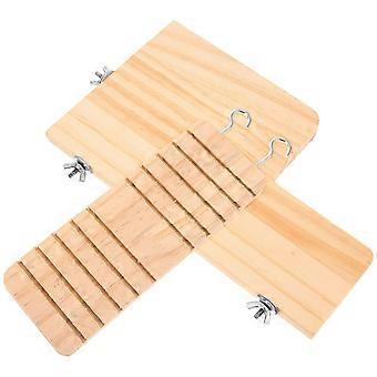 Beige Hamster Platform Toy with Ladder Wooden Hamster Platform Toy Indoor Use