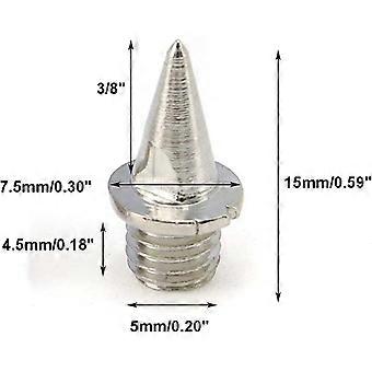 42 stuks 3/8" roestvrijstalen piramidevormige spikes met spikesleutel, compatibel met hardloopschoenen voor sprint- en crosscountry-sporten.