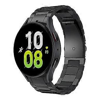 Titanium Metal Band for Samsung Galaxy Watch 4 Classic 46mm, No Gap Secure Fit, Black Strap