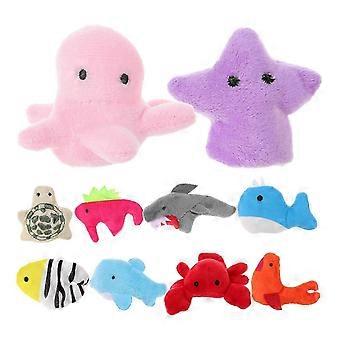 Ocean Animal Finger Puppets for Playing 10Pcs Cartoon Plush Finger Puppet Toys