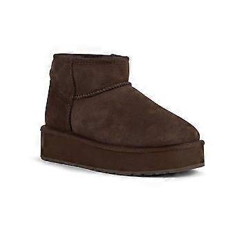 Stivali da donna Emu Australia Stinger Micro Flatform 2.0 in pelle di pecora color cioccolato
