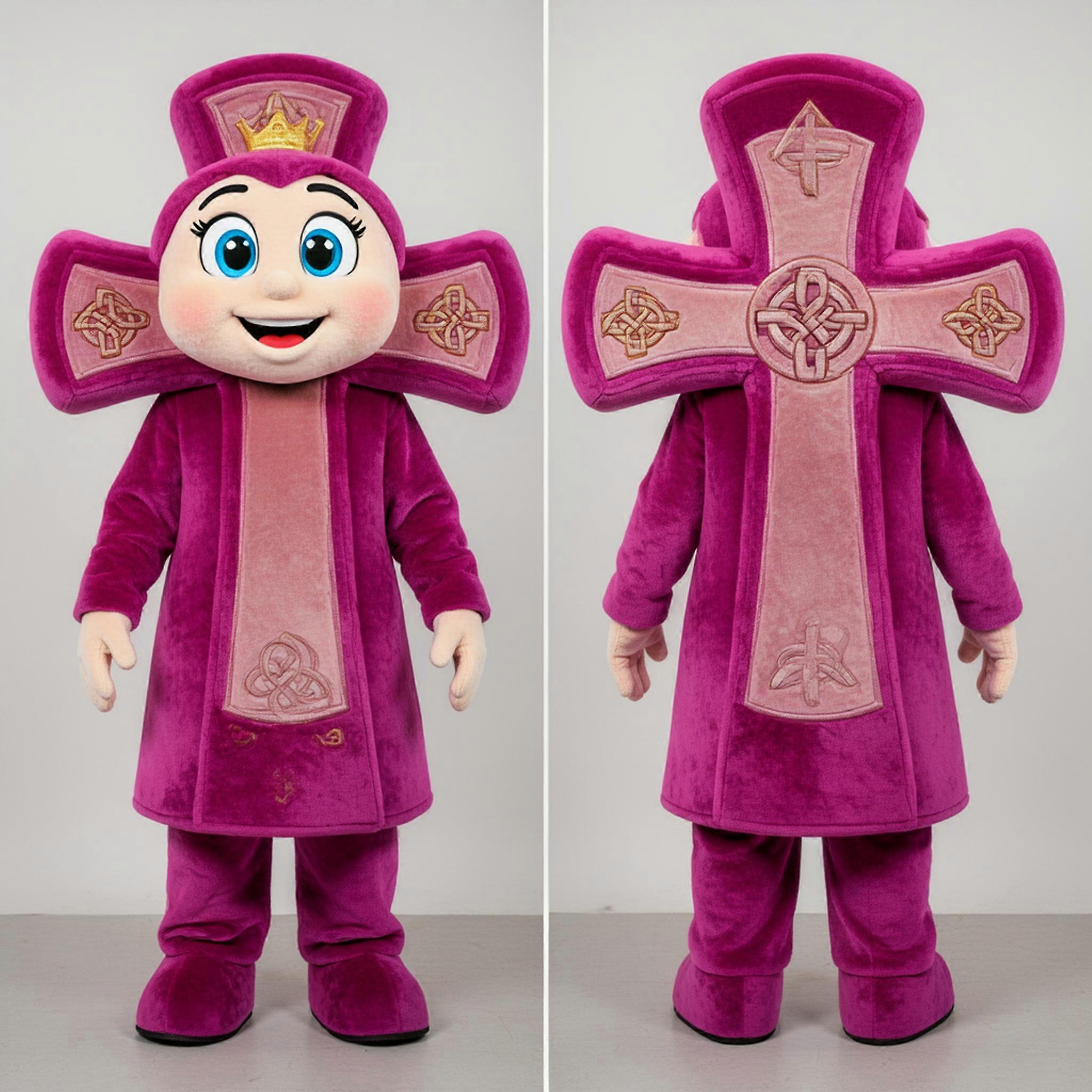 MASTICOT Emerald Cartoon Celtic Cross Mascot