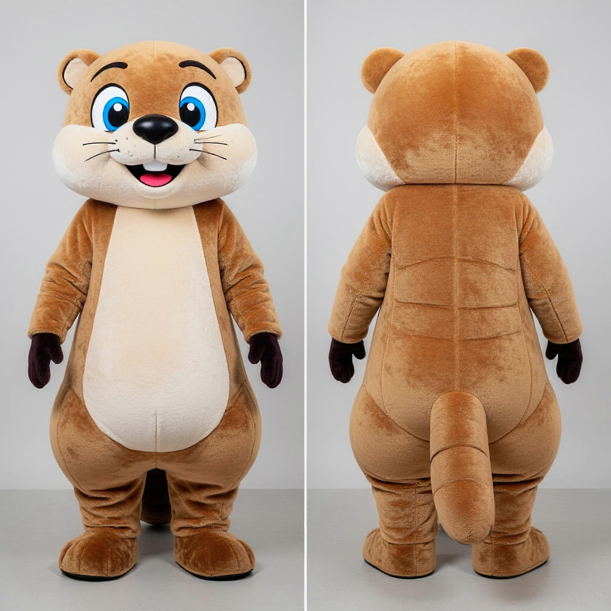MASTICOT Tan Playful Otter Mascot