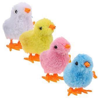Plush Small Chick Toys Wind Up for Playing 8Pcs Assorted Color