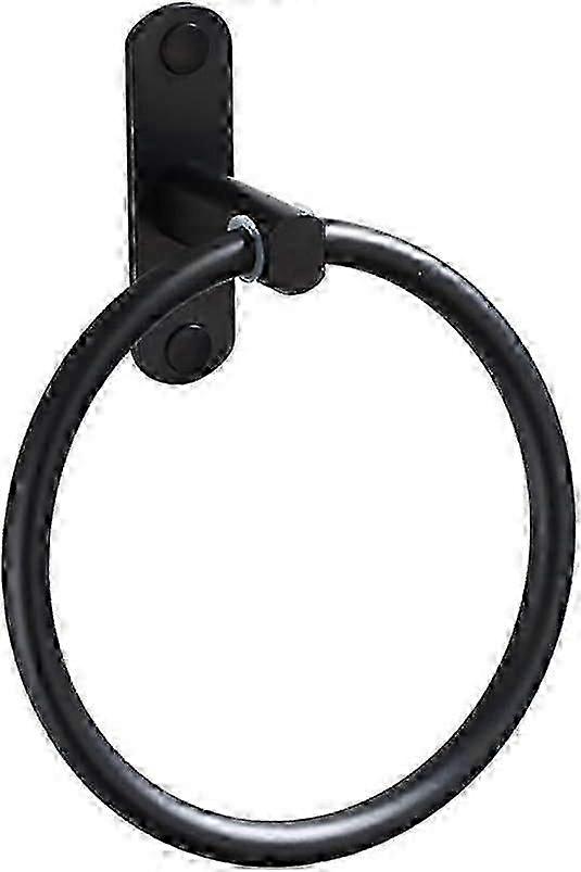 Black Aluminum Round Towel Ring compatible with Bathroom DK