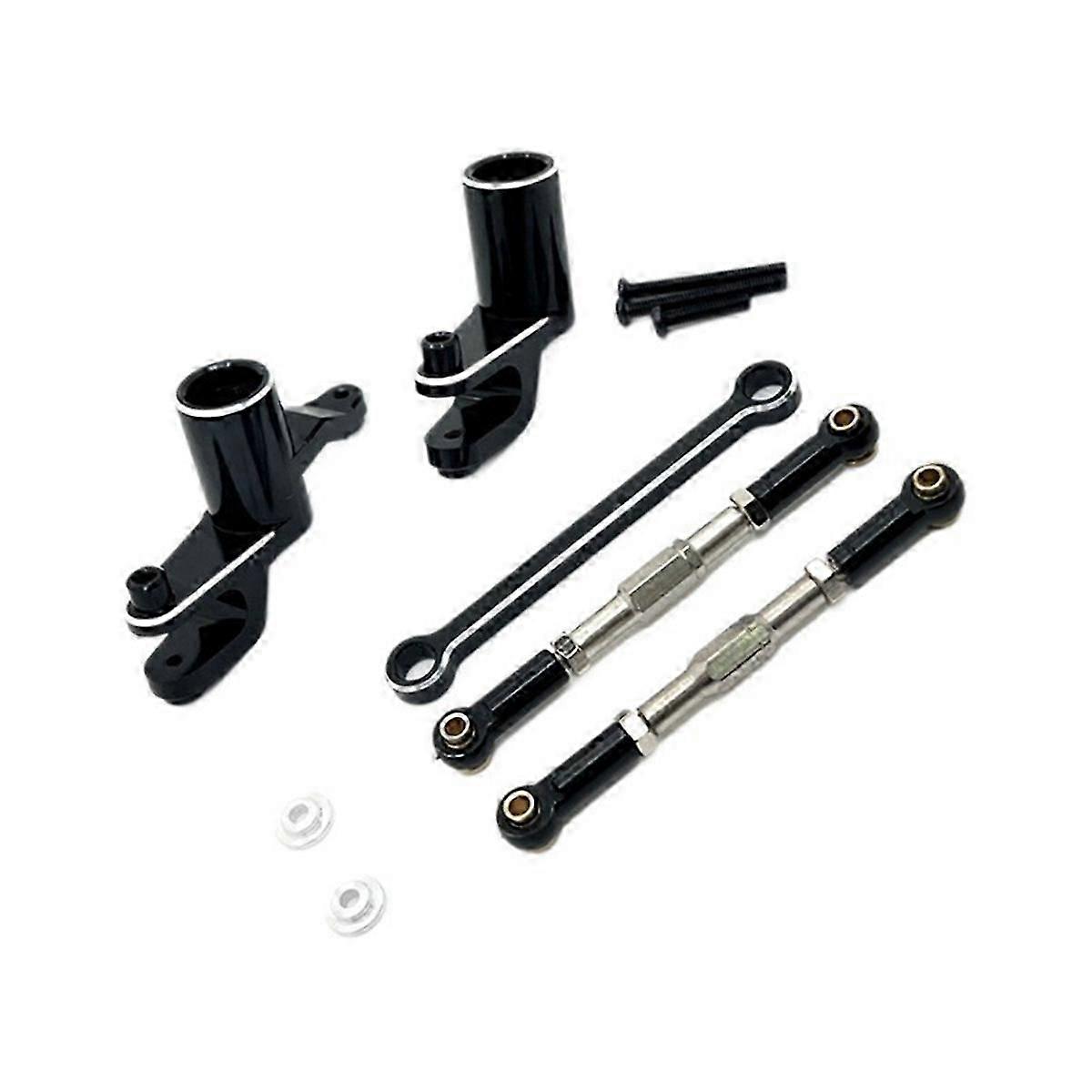 RC Car Upgrade Steering Assembly Pull Rod Kit for 1/12 Black