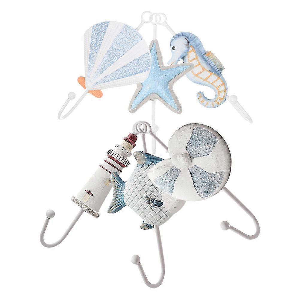 Ocean Theme Wall Hook Mediterranean Style for Hanging 24Pcs Assorted Color Hooks