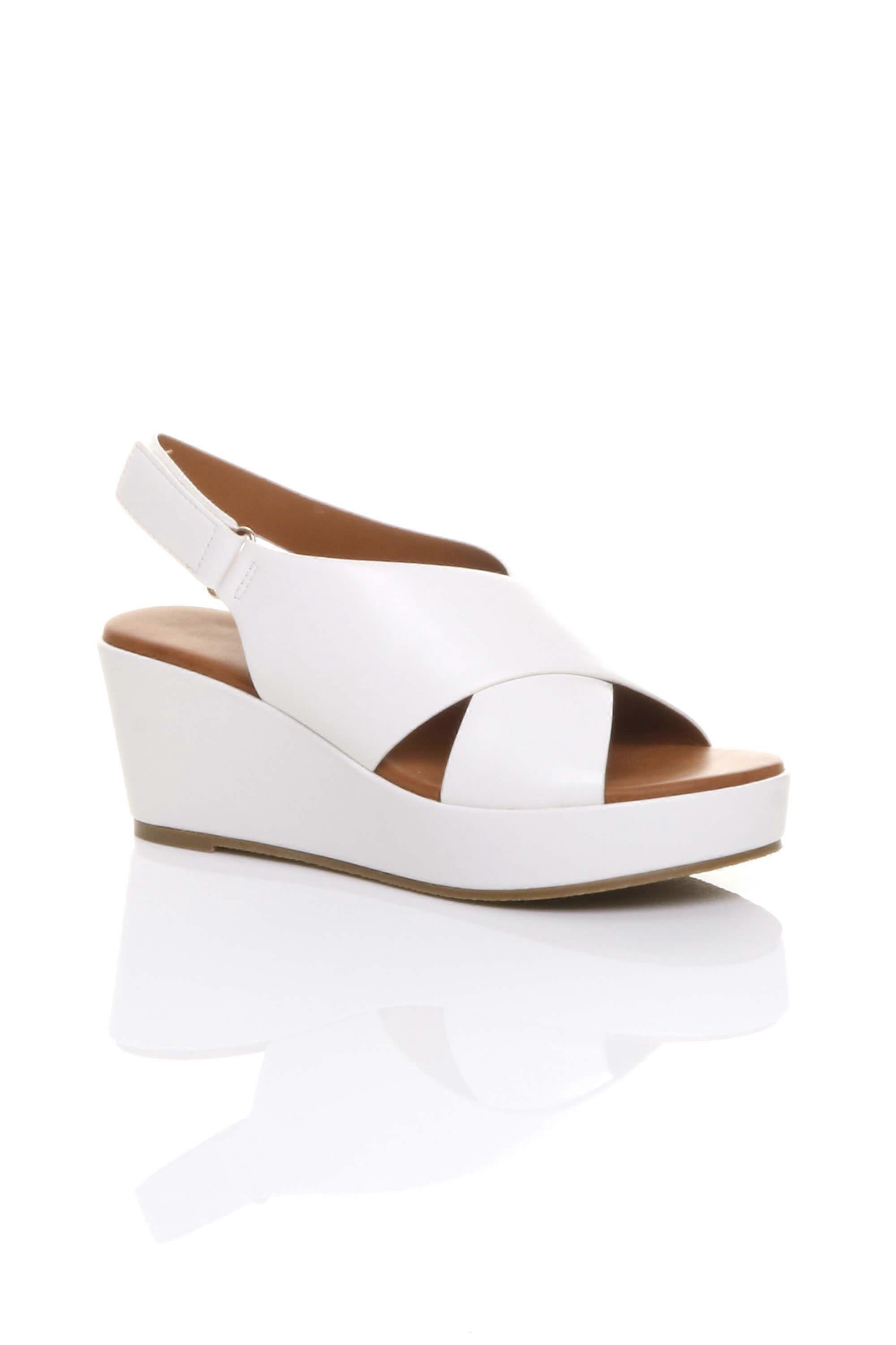 Mid Wedge Heel Slingback Platform Sandals
