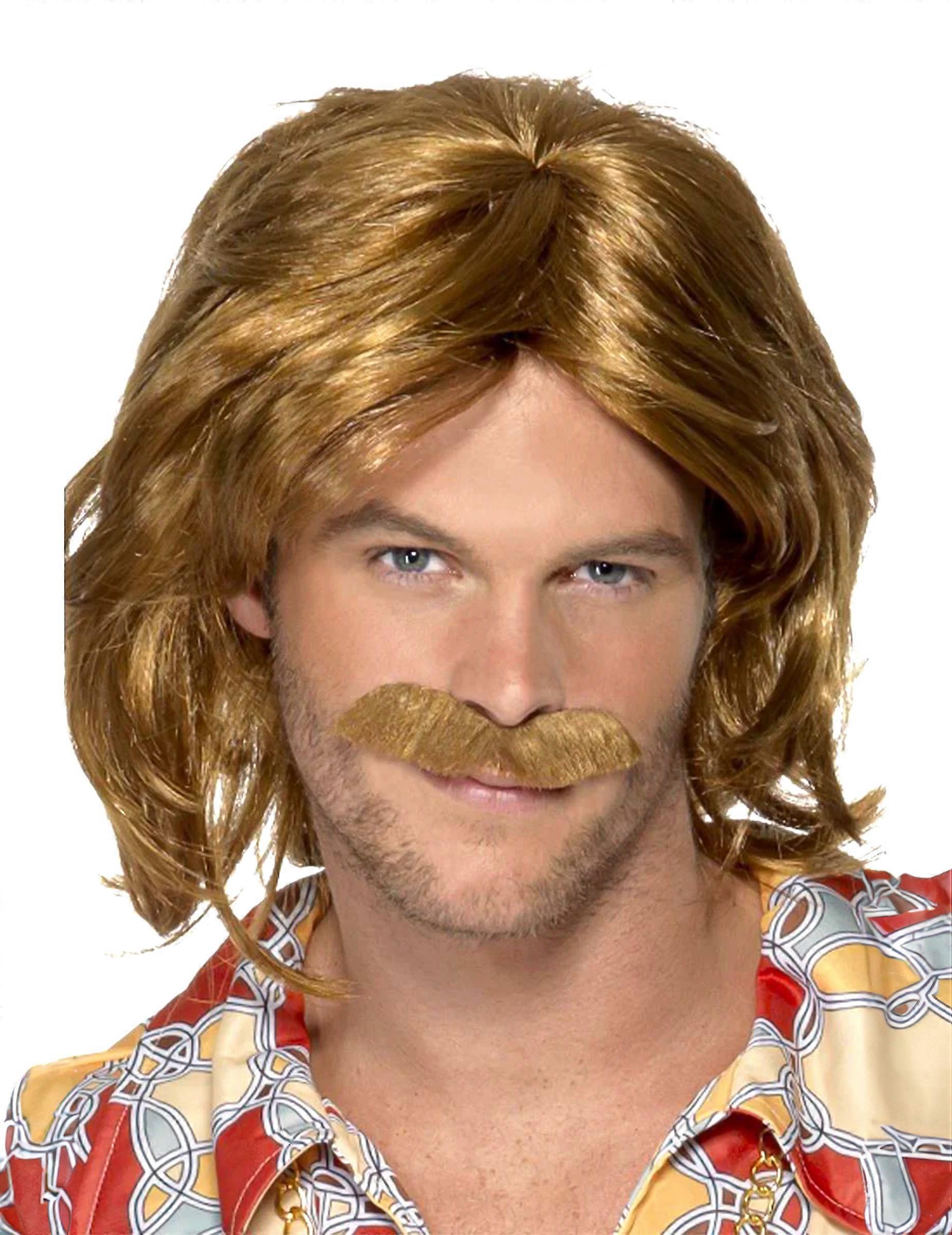 Perruque et moustache rétro homme