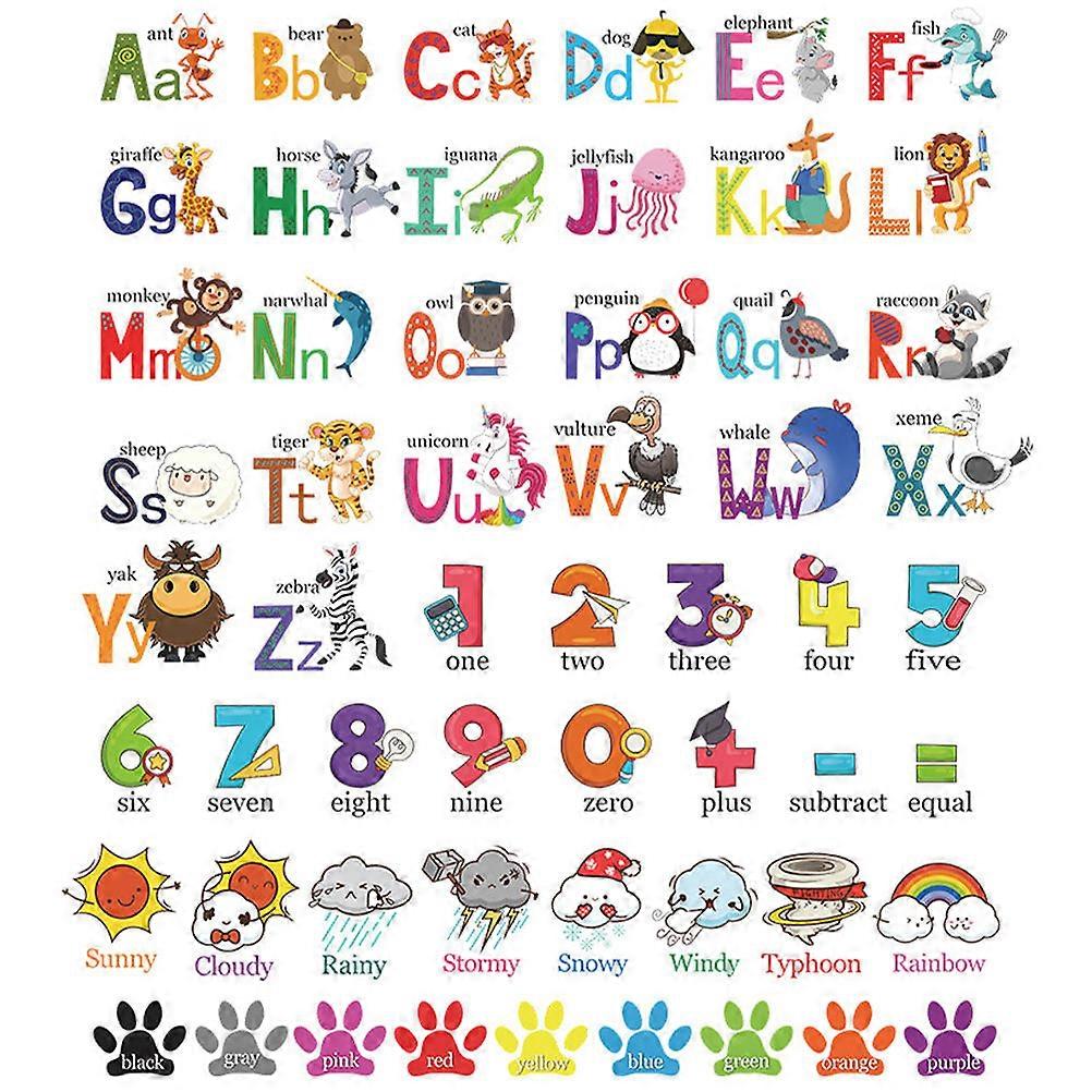 Alphabet Wall Sticker Learning Educational Wall Decal Removable DIY Set