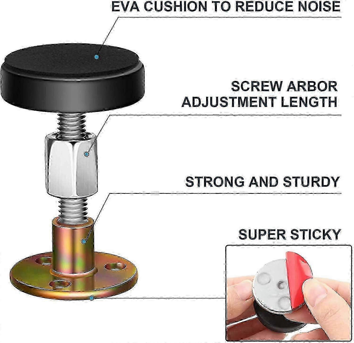 Adjustable Threaded Bed Frame Anti-shake Tool, Headboard Stoppers,4pcs - DD