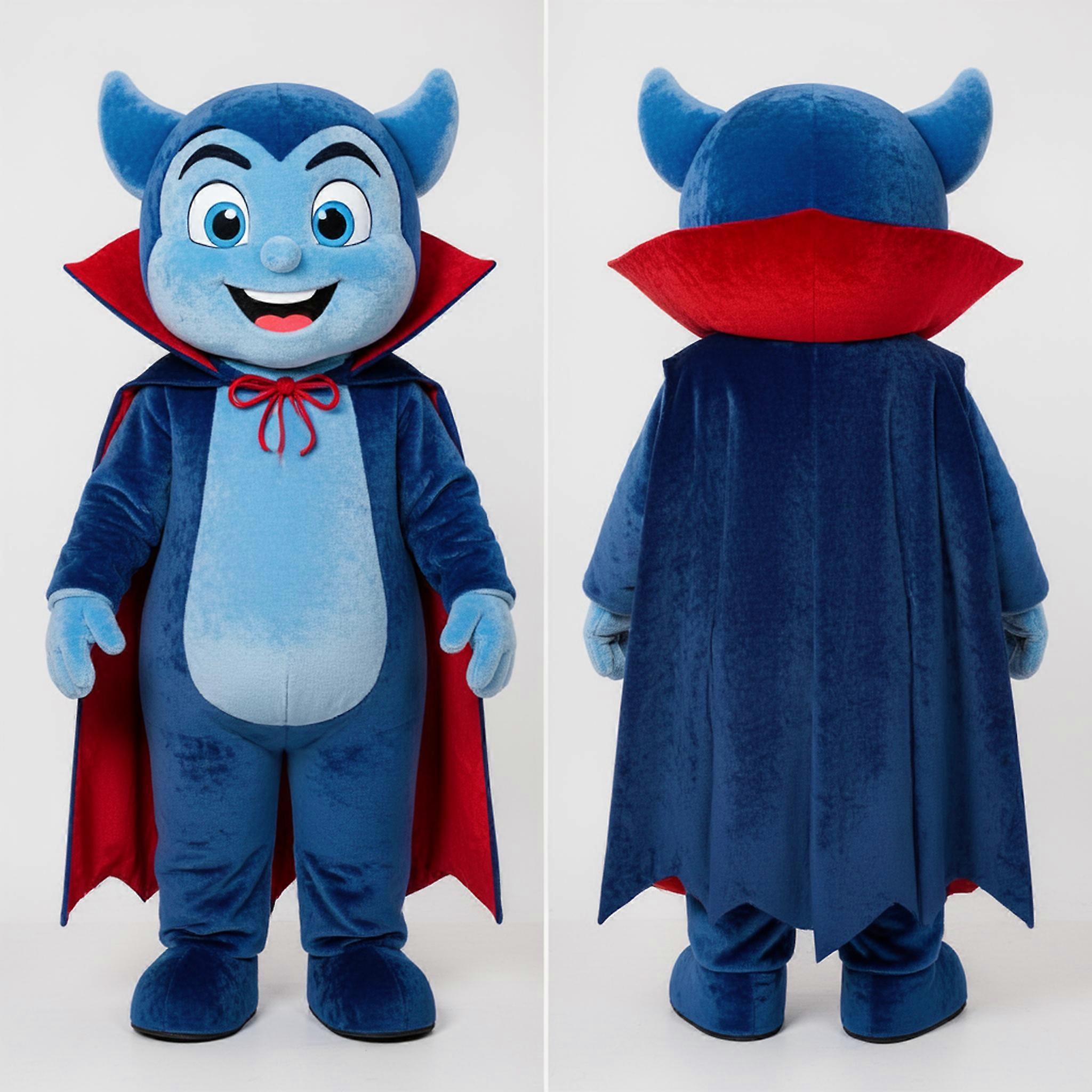 MASTICOT Blue Cartoon Vampire Mascot