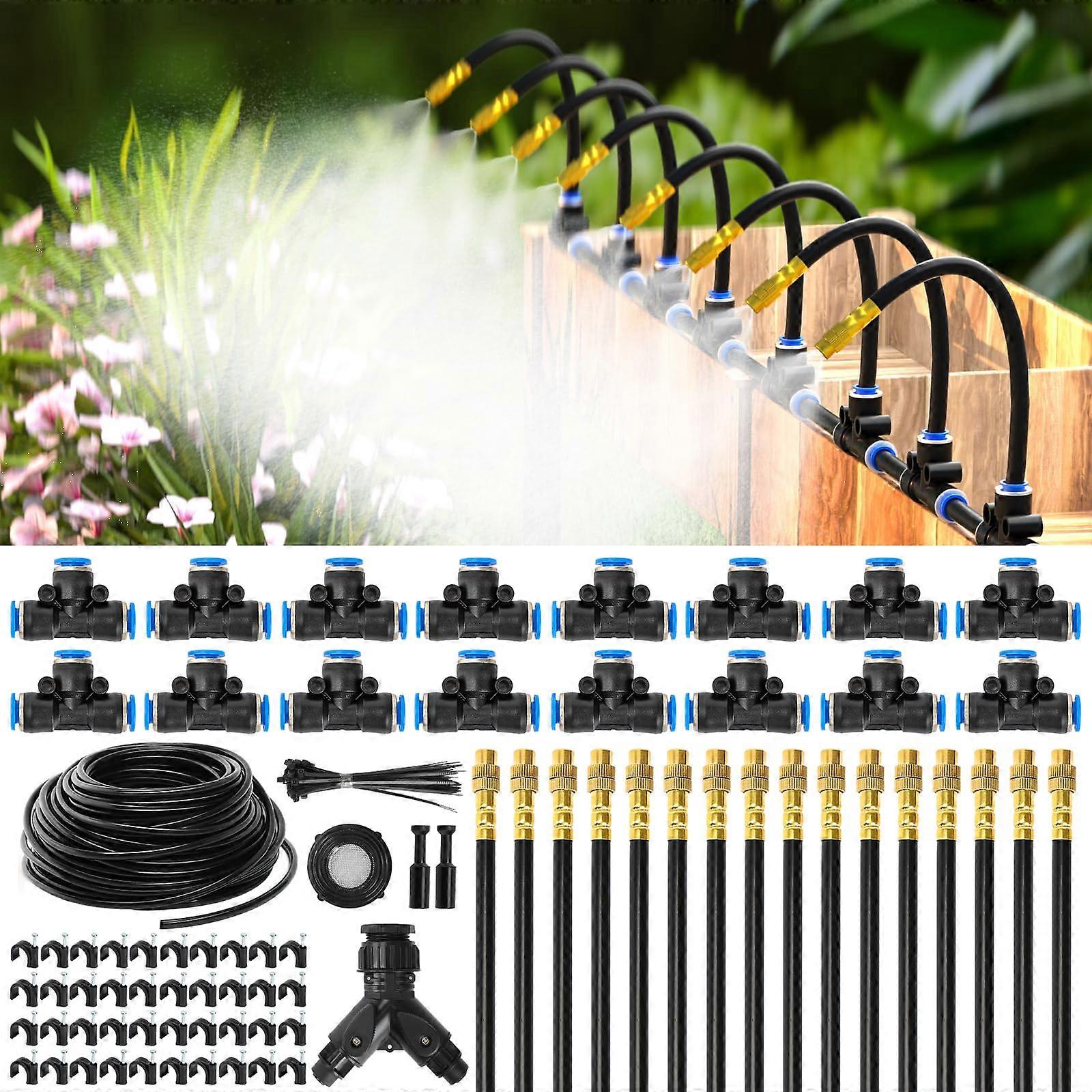 100ft Drip Irrigation Kit for Garden, Automatic Watering System with Adjustable Flow Control