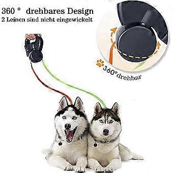 Double Dog Leash, retractable dog leash, tangle free 360 adjustable rotation with reflective, new