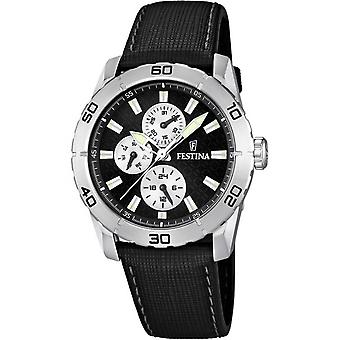 Festina Männer Quarz Analog Man Uhr mit Rindsleder Armband F16607/3