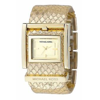 Mkors Kleid Leder Uhr für Frauen Analog Quarz mit MK2133 Kuhfell Armband