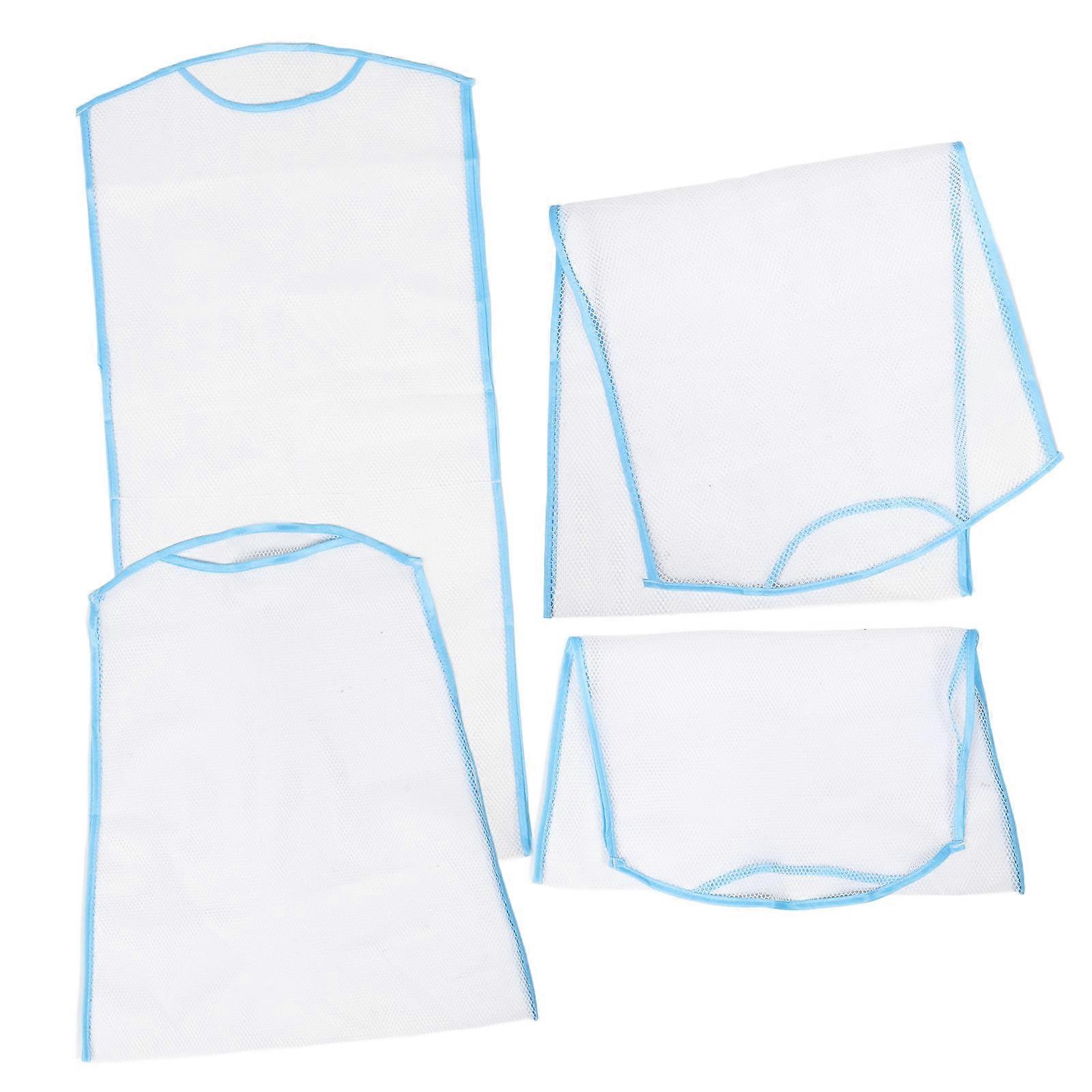 Plush Doll Drying Pouch Hanging Drying Rack White Mesh 4Pcs Set