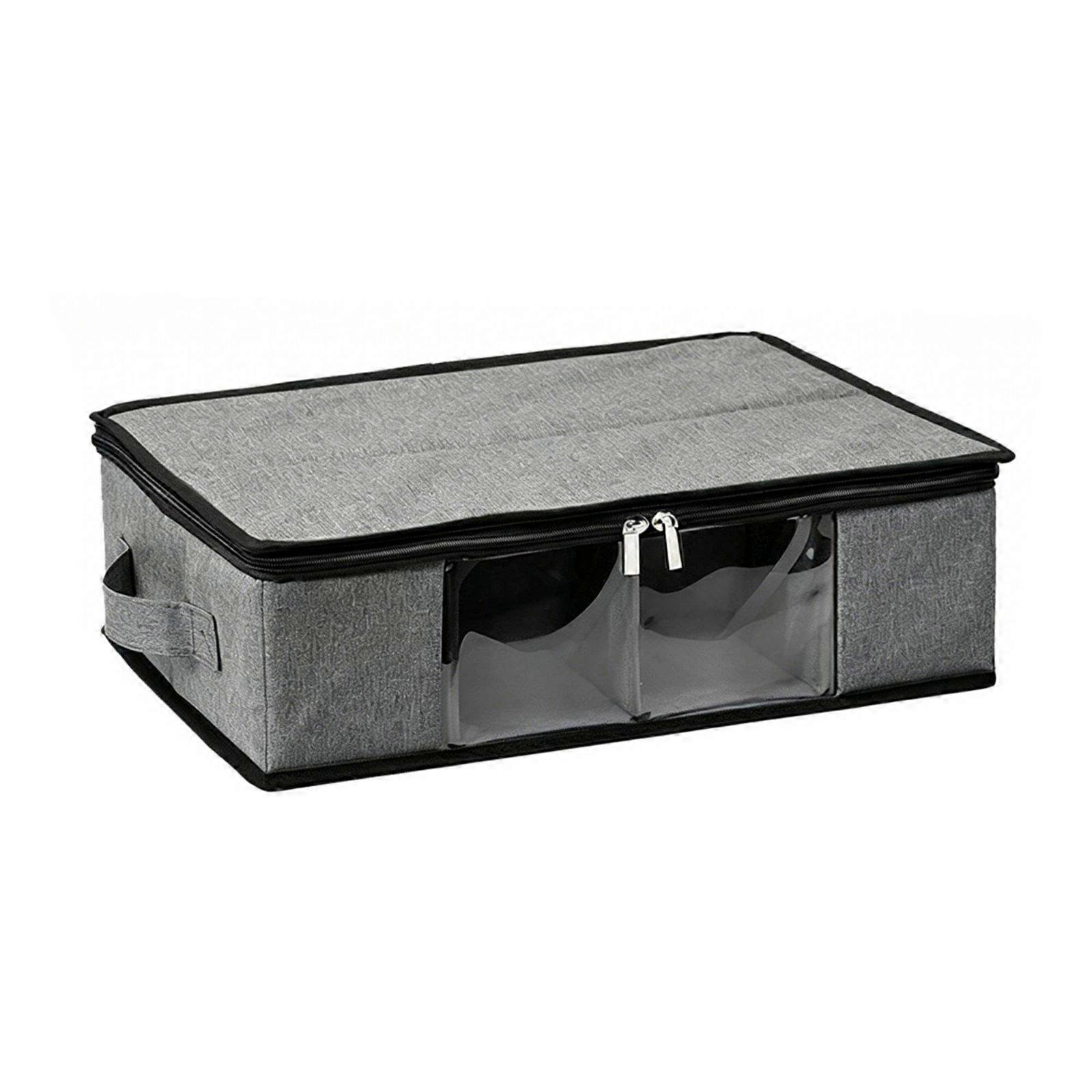 Mug Storage Box Clear View Window 12-Compartment Mug Case Foldable for Cabinet