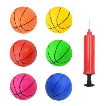 6 Stuks Minibasketbal - Kleine Opblaasbare Basketballen met Pomp