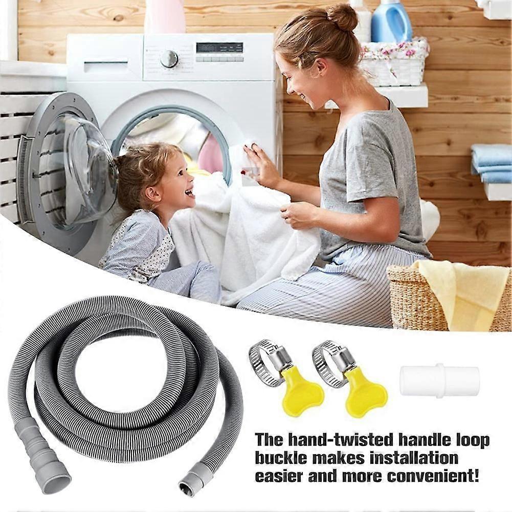Universal Washing Machine Drain Hose Extension Set 10ft, Compatible with Most Models, Include Bracket Hose Connector