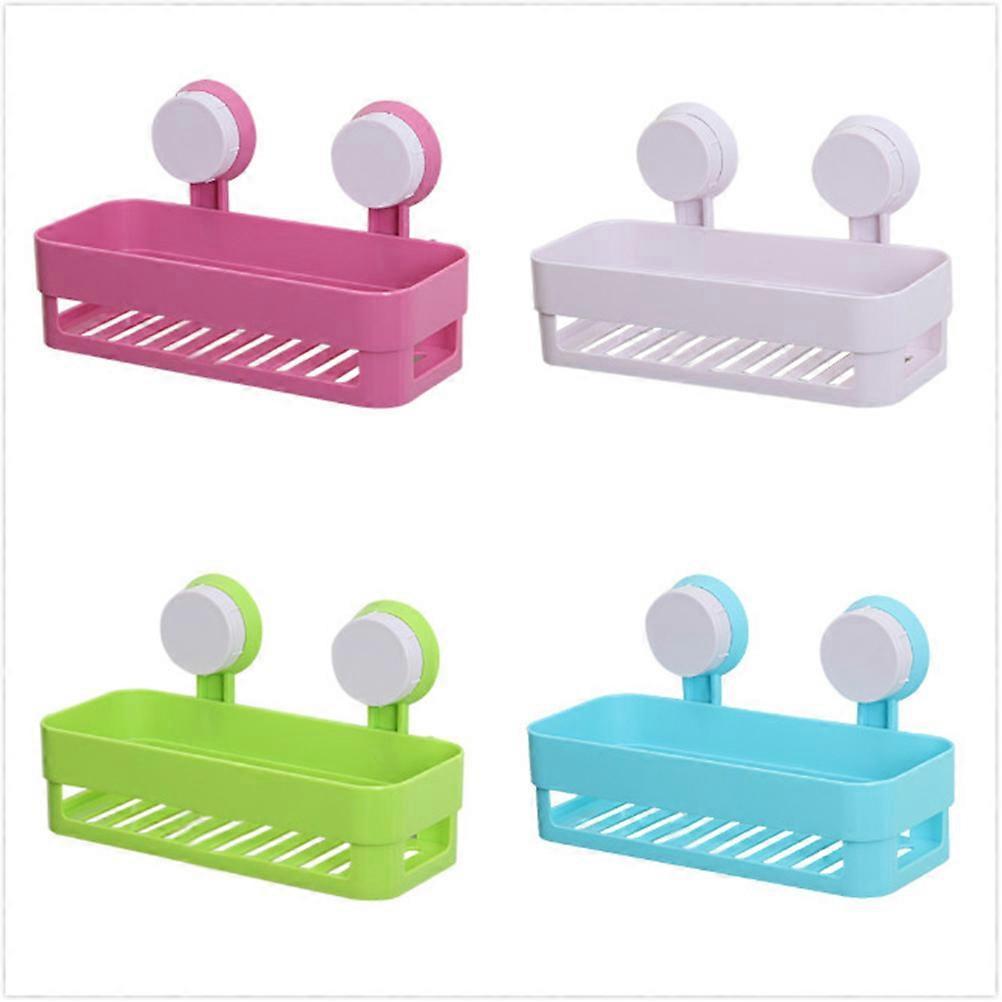 Bathroom Corner Rack Suction Cup Shelf Plastic Organizer