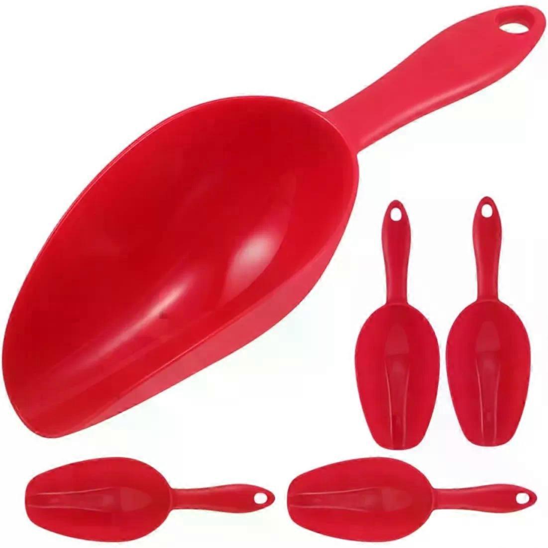 5pcs Mini Ice Cube Scoop for Flour and Candy, Red PP