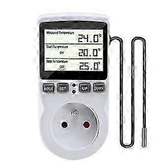 Socket Thermostat, Temperature Controller, Heating Cooling Thermostat, Digital Thermostat Controller Thermostat with Sensor, LCD Socket Temperature Co