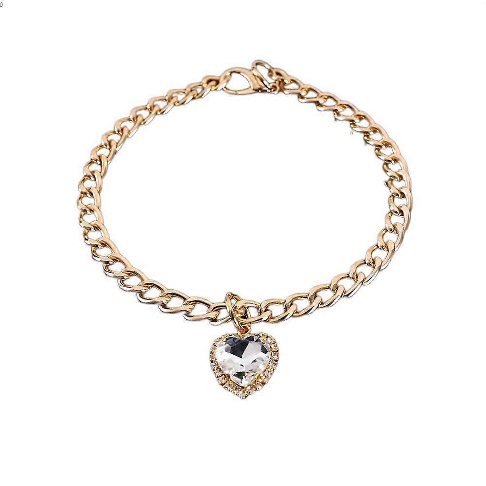 Adjustable Heart Rhinestone Pet Necklace