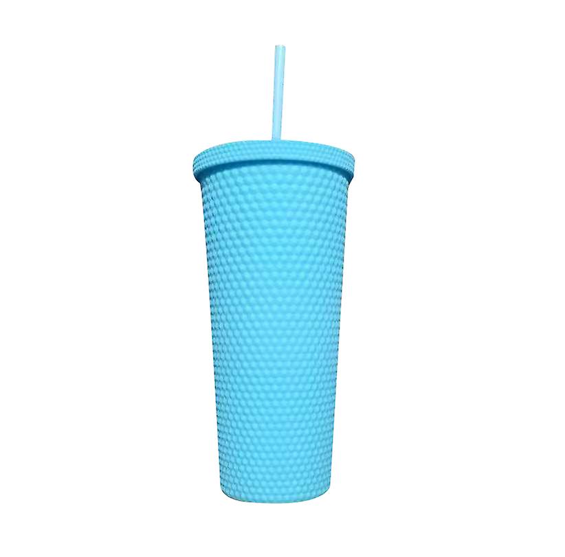 Reusable Plastic Cup, With Lid And Straw Double Plastic Cup