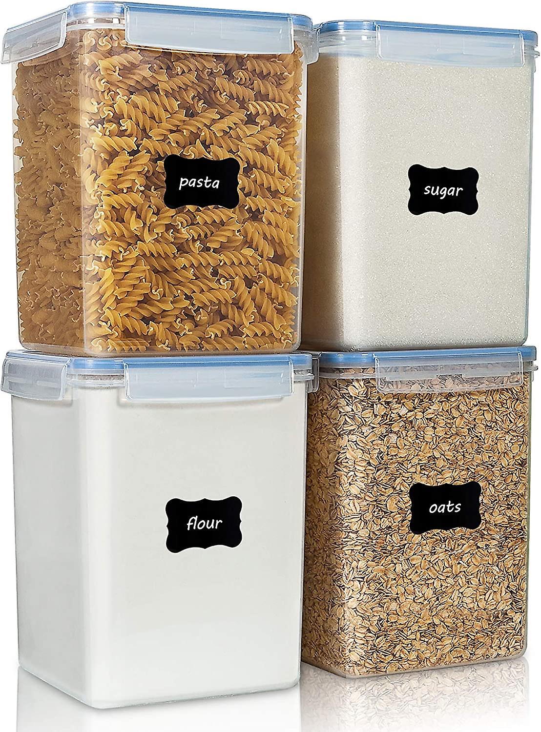 2 Contenitori Ermetici Per Alimenti Da 6,5 L – Plastica Trasparente, Impilabili, Con Misurino Ed Etichette – Per Microonde E Lavastoviglie