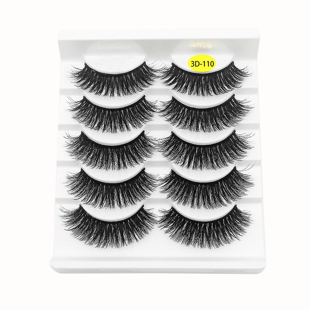 5pairs False Eyelash Natural 3d Fluffy Eyelash Extensions Soft Wispy Eyelashes