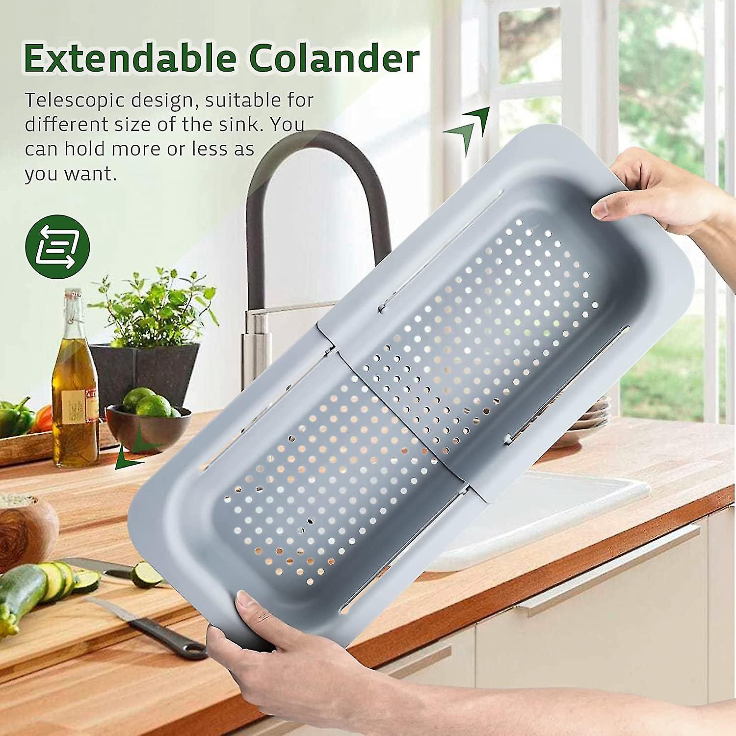 Passoire extensible pour évier, panier d'évier rétractable pour laver les aliments