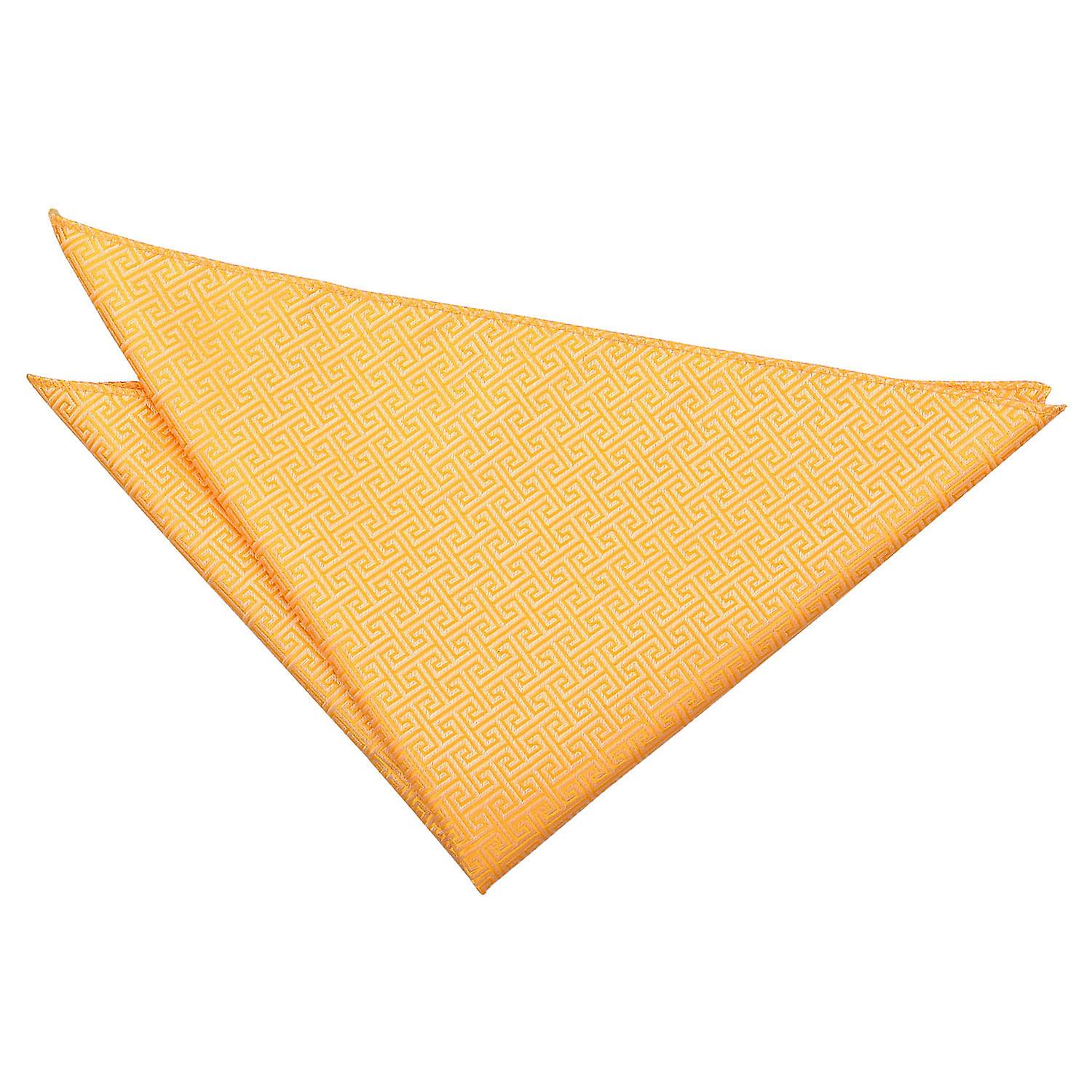 Marigold Greek Key  Pocket Square