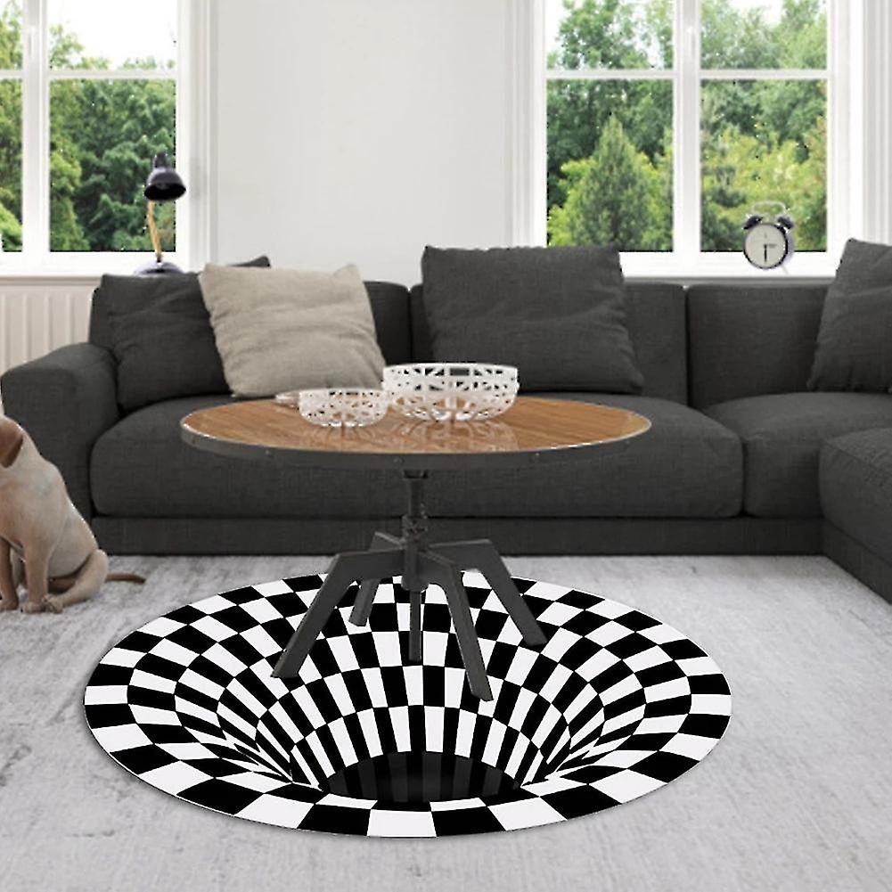 Vortex Illusion Rug 3d Trap Effect Bottomless Hole Carpet Round Black ...