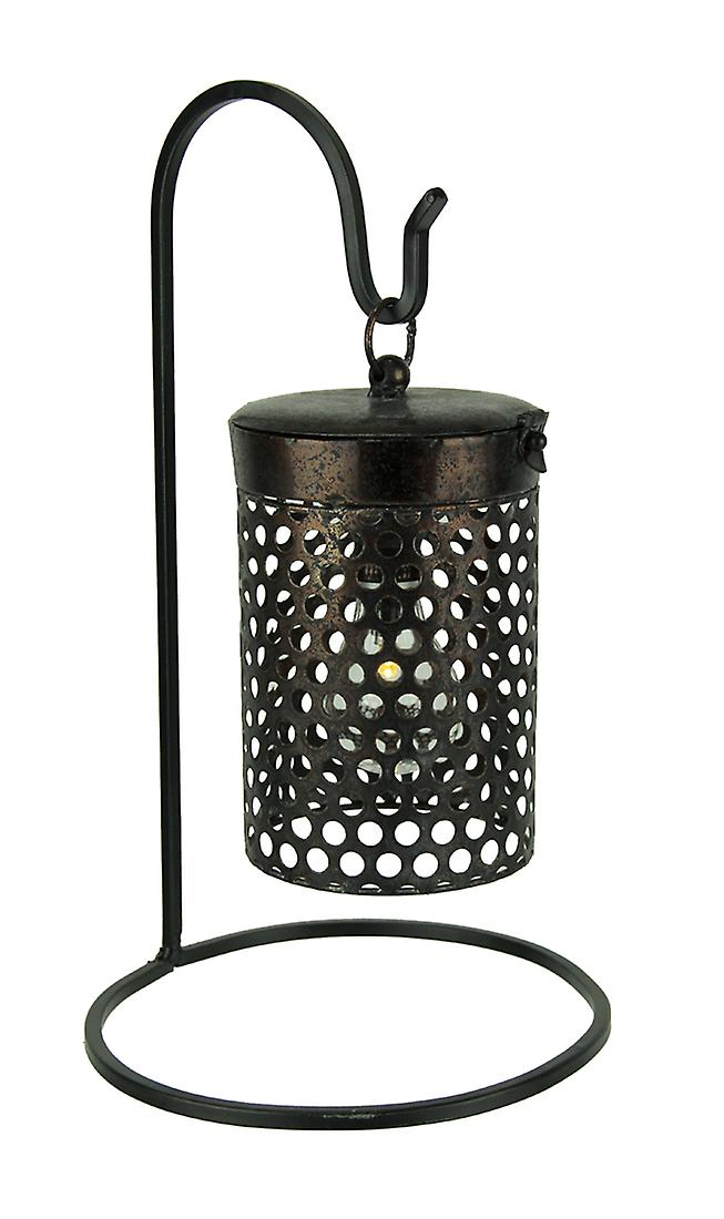 Black Metal Cage Hanging LED Accent Light with Stand