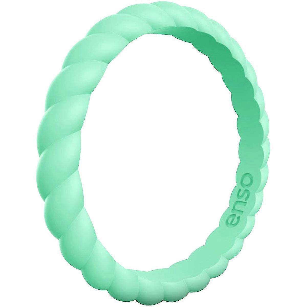 Enso gyűrűk fonott Stackables sorozat szilikon Ring-menta zöld