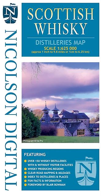 Nicolson Digital Scottish Whisky Distilleries Map by Val Fry Paperback Book