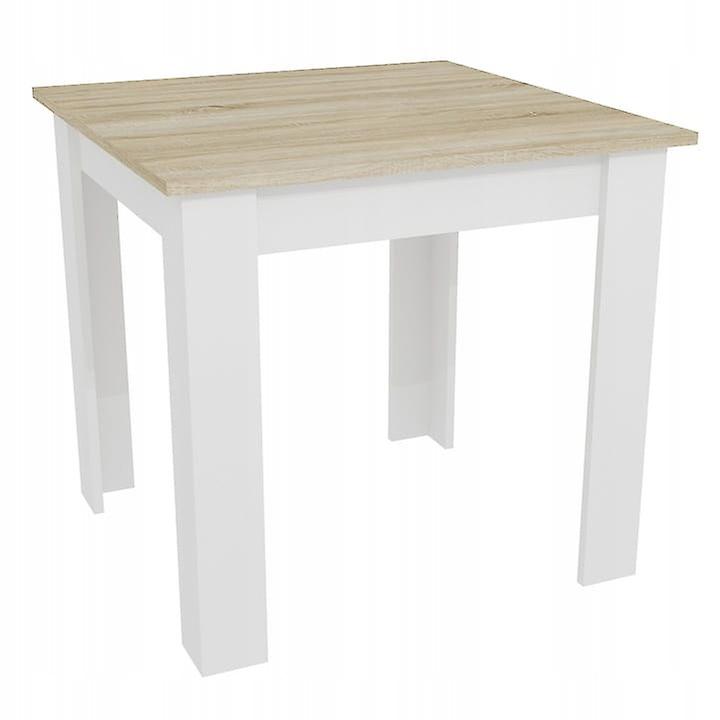Dining table - dining table - 80x80x75 cm - sonoma oak, white