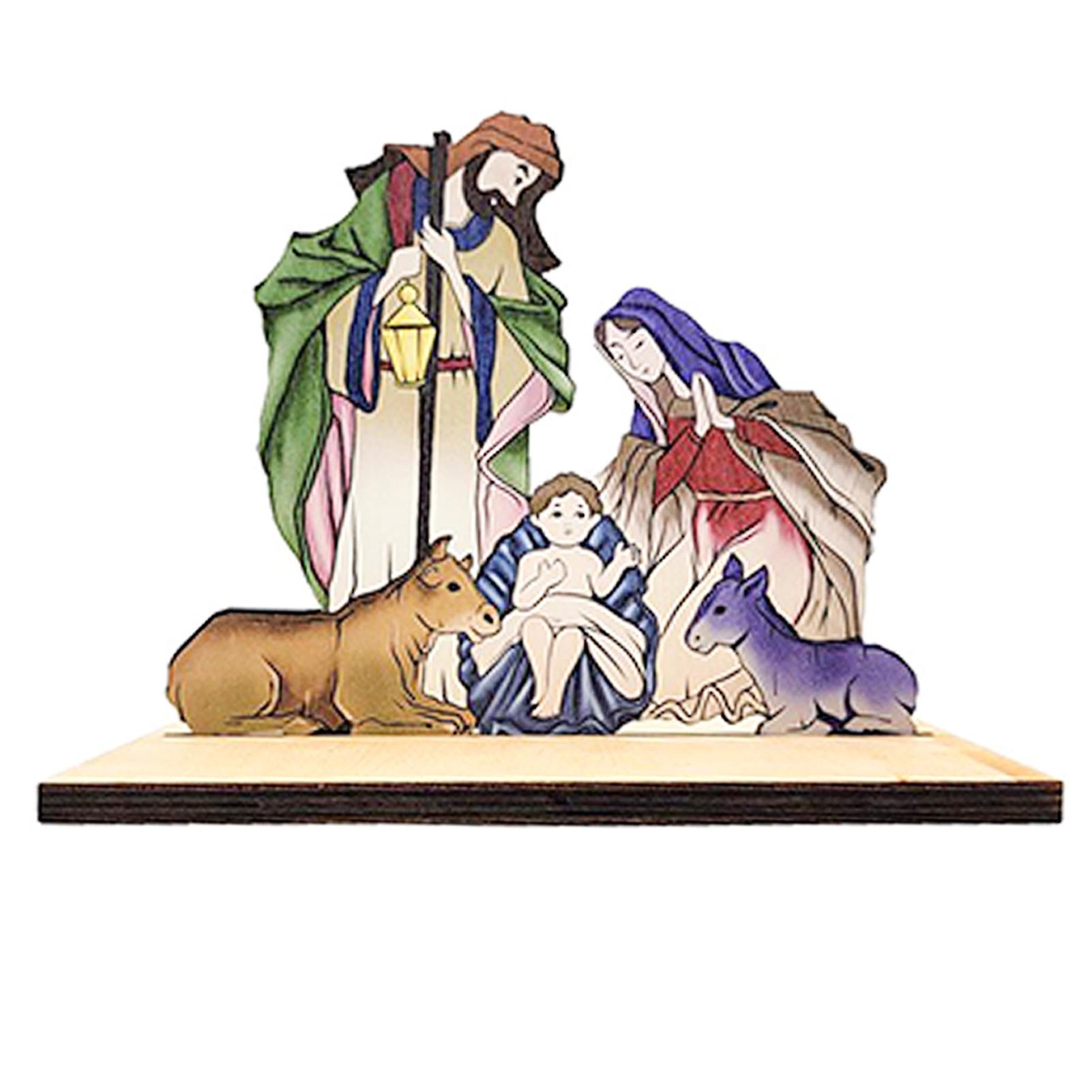 Christmas Nativity Table Ornament Lightweight Colorful Ornament