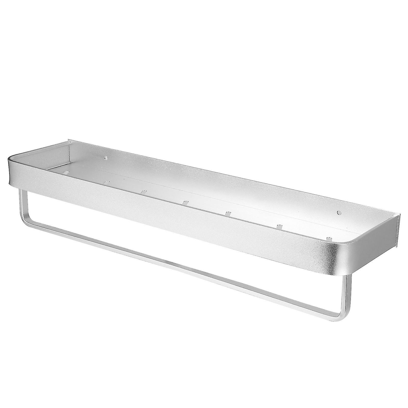 Bathroom Wall Mount Shelf 50cm Space Aluminum Silver Rack