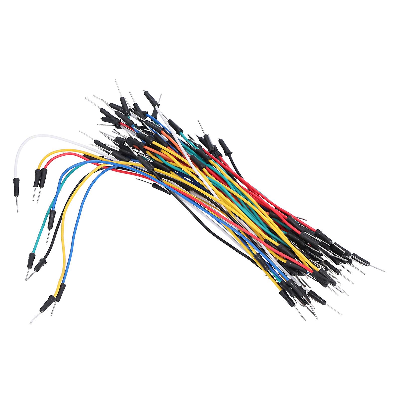 65Pcs Breadboard Jumper Wires Assorted Length Multicolored Carbon Steel Connection Test Line