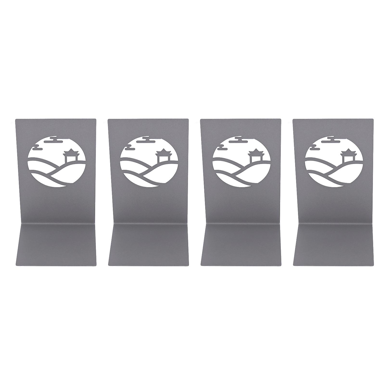 4 Pcs Heavy Duty Bookend: Anti-Static, Anti-Slip Metal Stand for Books, CDs, and DVDs