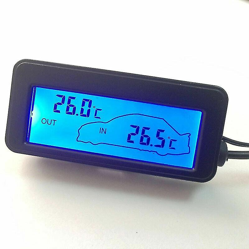 1pcs 12V Car Digital LCD Display Thermometer Inside Outside Temperature Gauge Meter