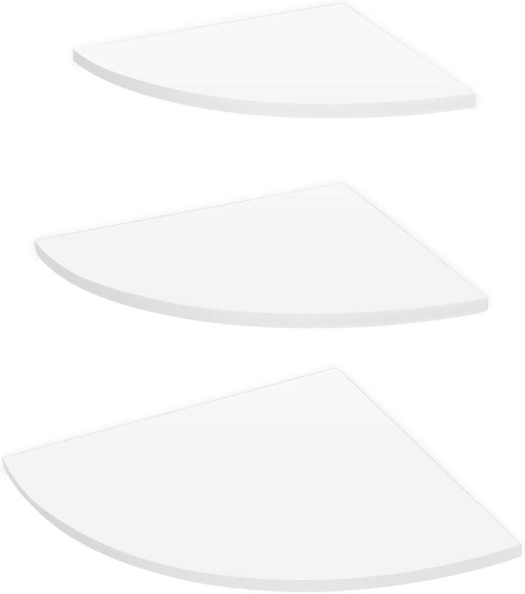 Oak Solid Wood Corner Shelf Hanging Shelf Round Ends Wall Shelf,3pcs