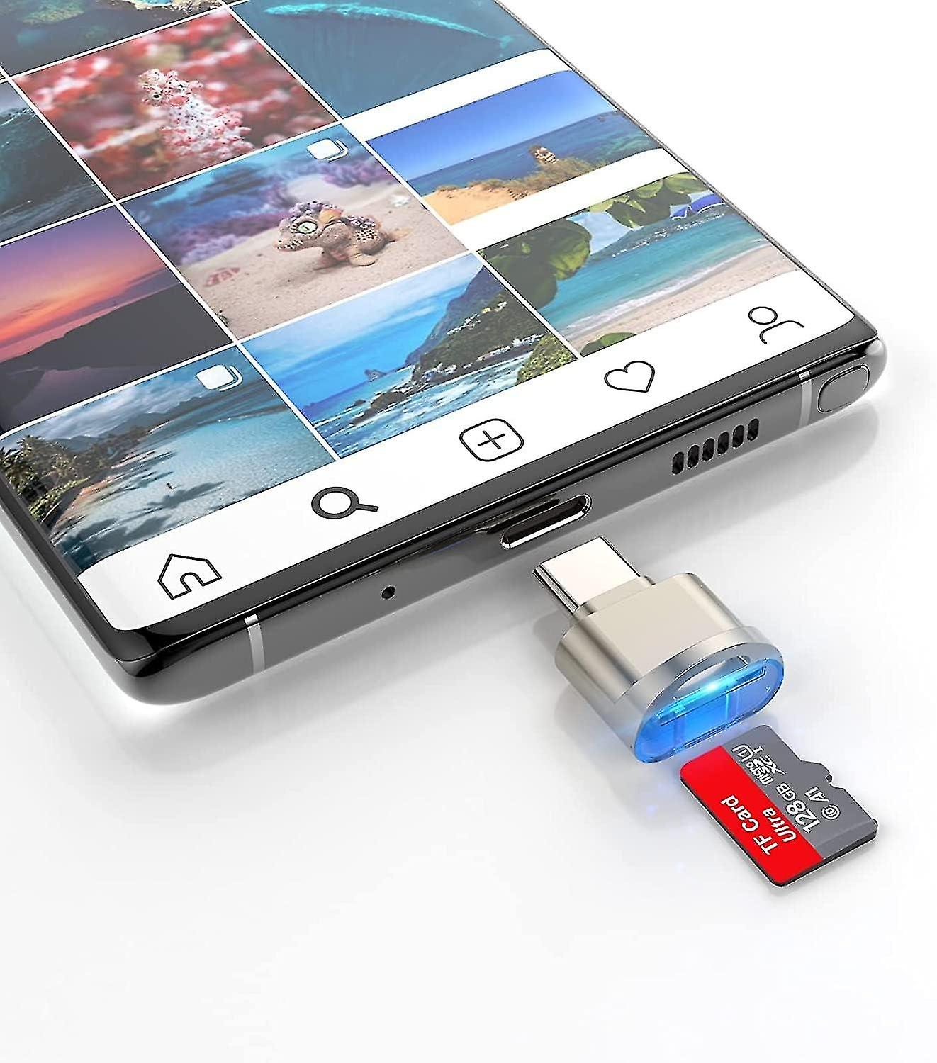 Rocketek USB C Portable Card Reader for Micro SD Cards, USB Micro SD to Type C Adapter