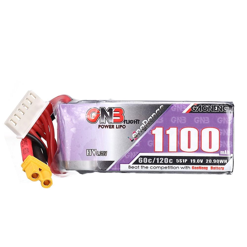Gaoneng GNB 19V 1100mAh 60C 5S HV LiPo Battery XT30/XT60 Plug for FPV Racing Drone