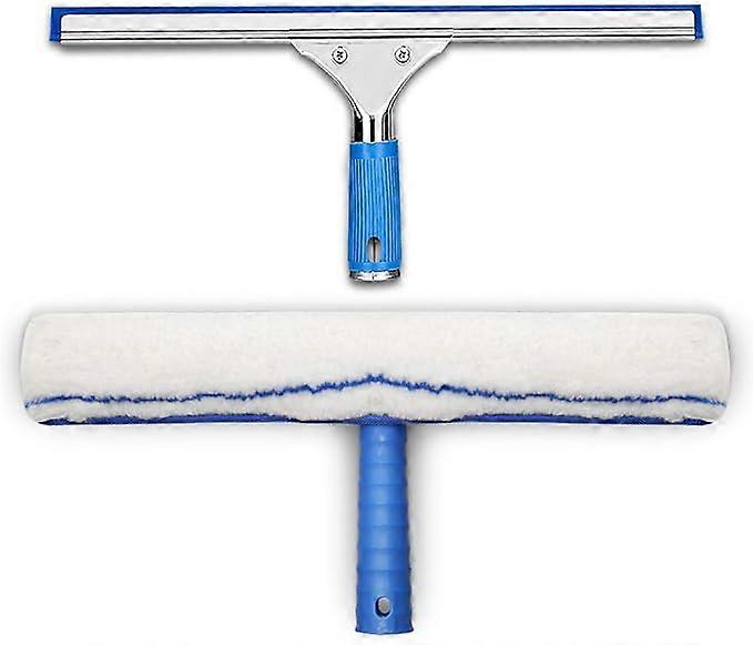 Window Cleaning Kit, Window Squeegee and Microfiber Cloth, Shower Squeegee with Rubber Lip, Window Cleaning Tool, 35cm Squeegee