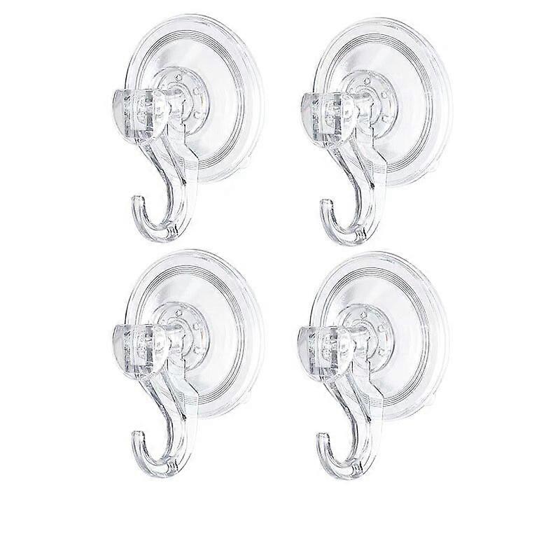 4PCS Reusable Plastic Suction Cup Hooks for Kitchen and Bathroom